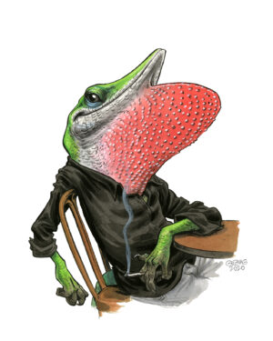 Copyright Guznag Reptile01 Anolis drawing by guznag
