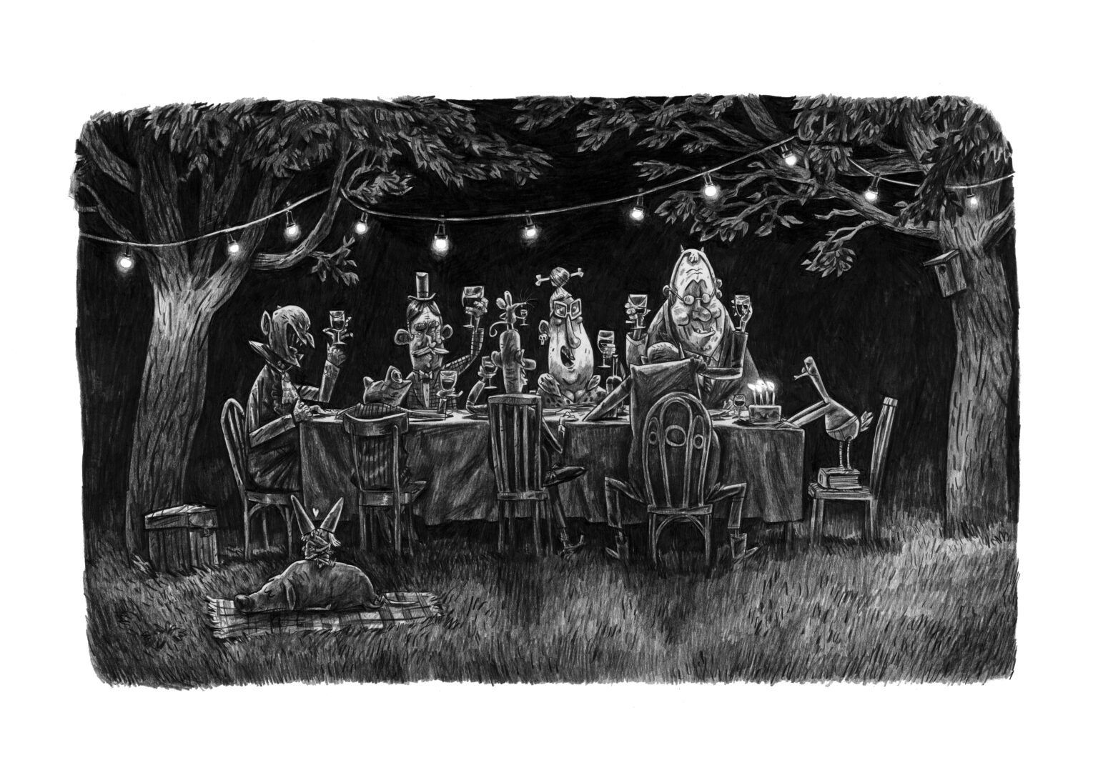 Guznag Copyright Anniversaire Du Canard drawing by guznag