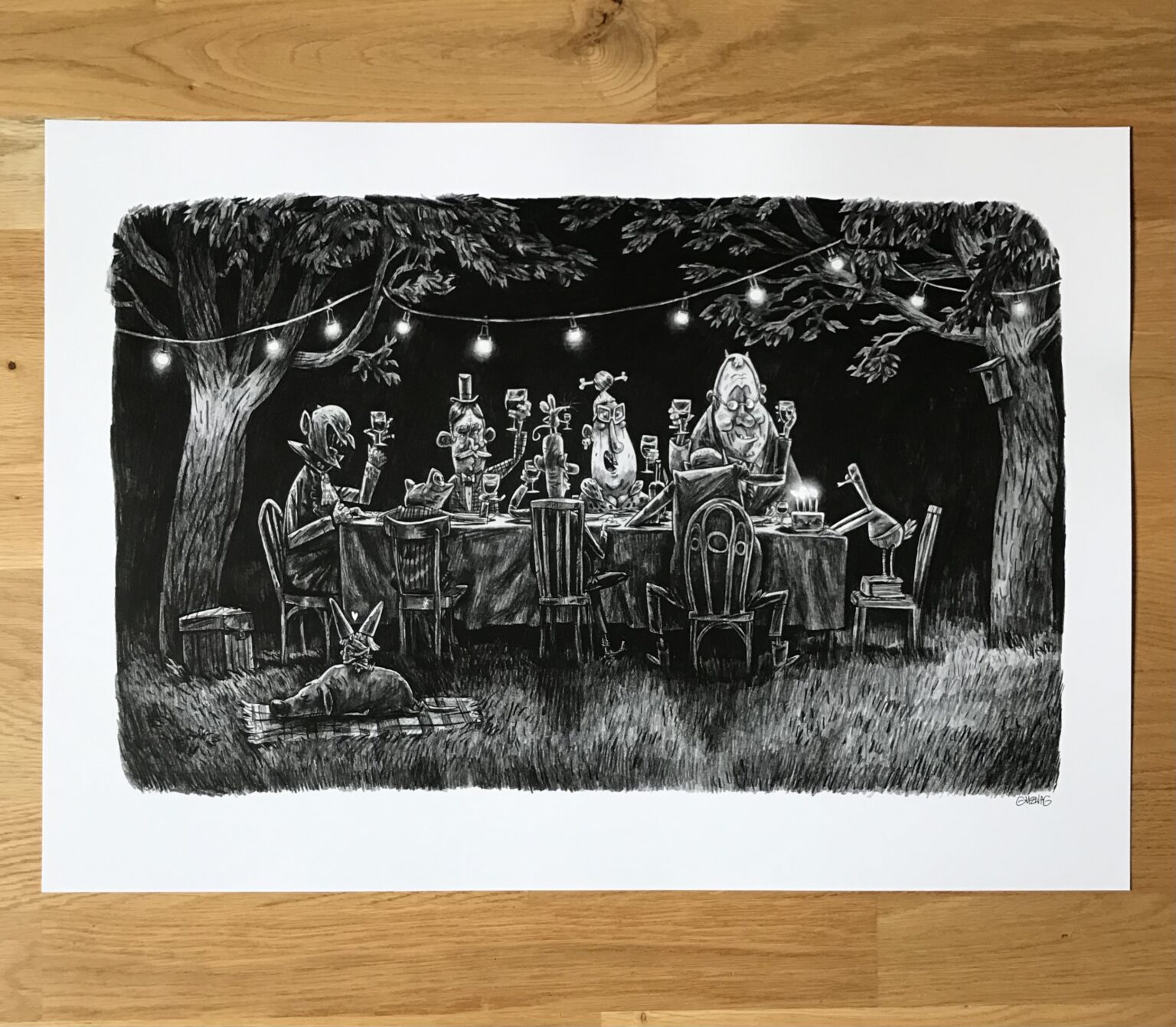 Guznag Copyright Anniversaire Du Canard Photo drawing by guznag