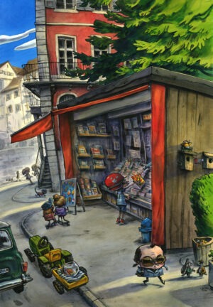 Guznag Copyright Ce Kiosque drawing by guznag