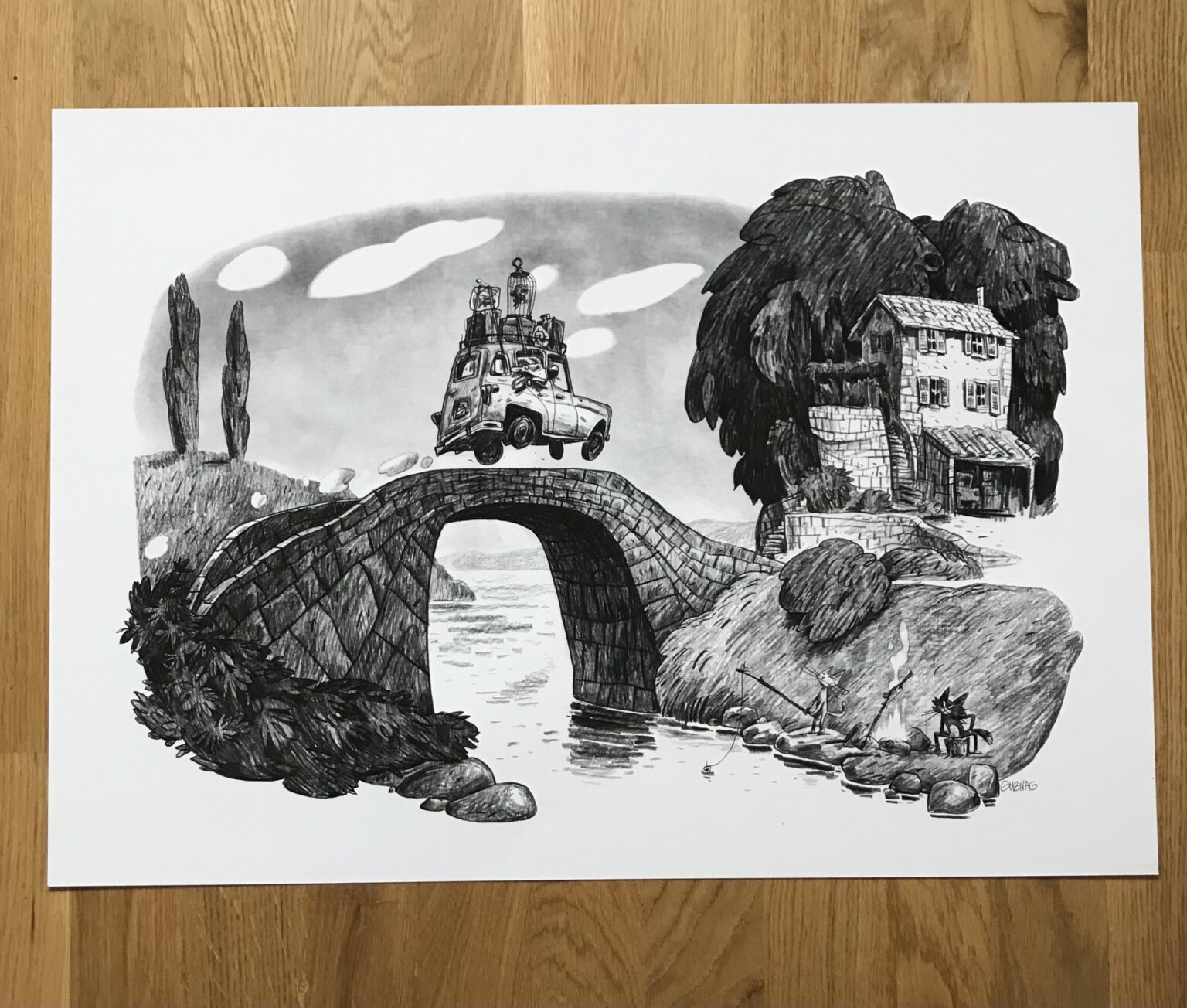 Guznag Copyright Nous Y Voila Photo drawing by guznag