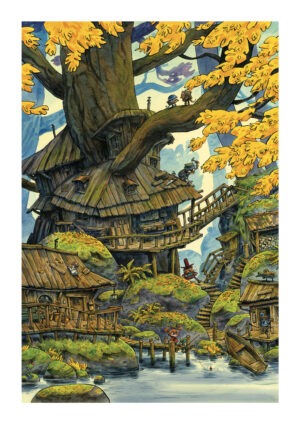 Guznag Copyright Original Cabane drawing by guznag