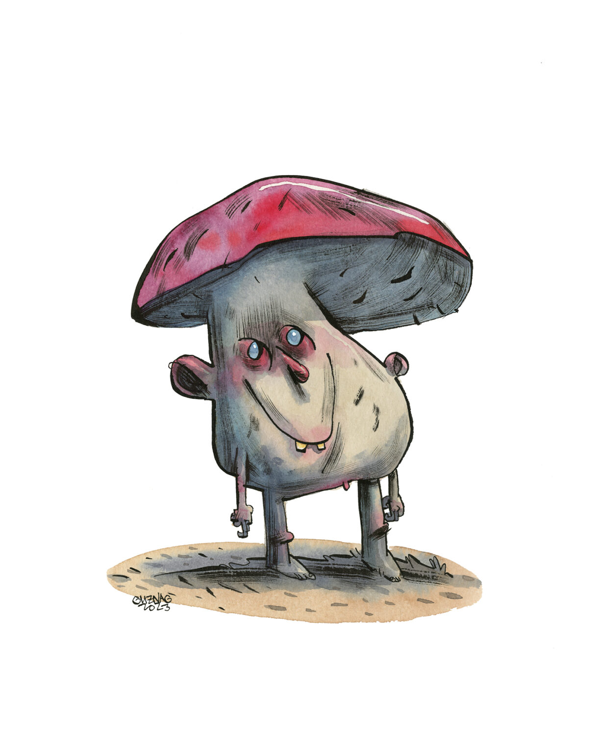Guznag Copyright Original Champignon Rose drawing by guznag