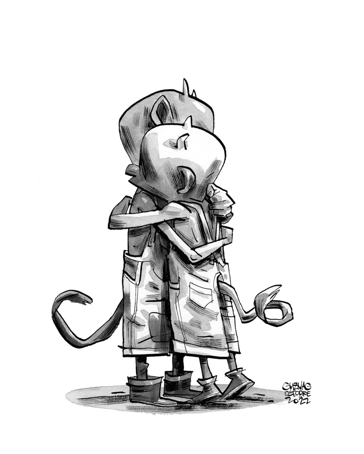 Guznag Copyright Original Copains drawing by guznag