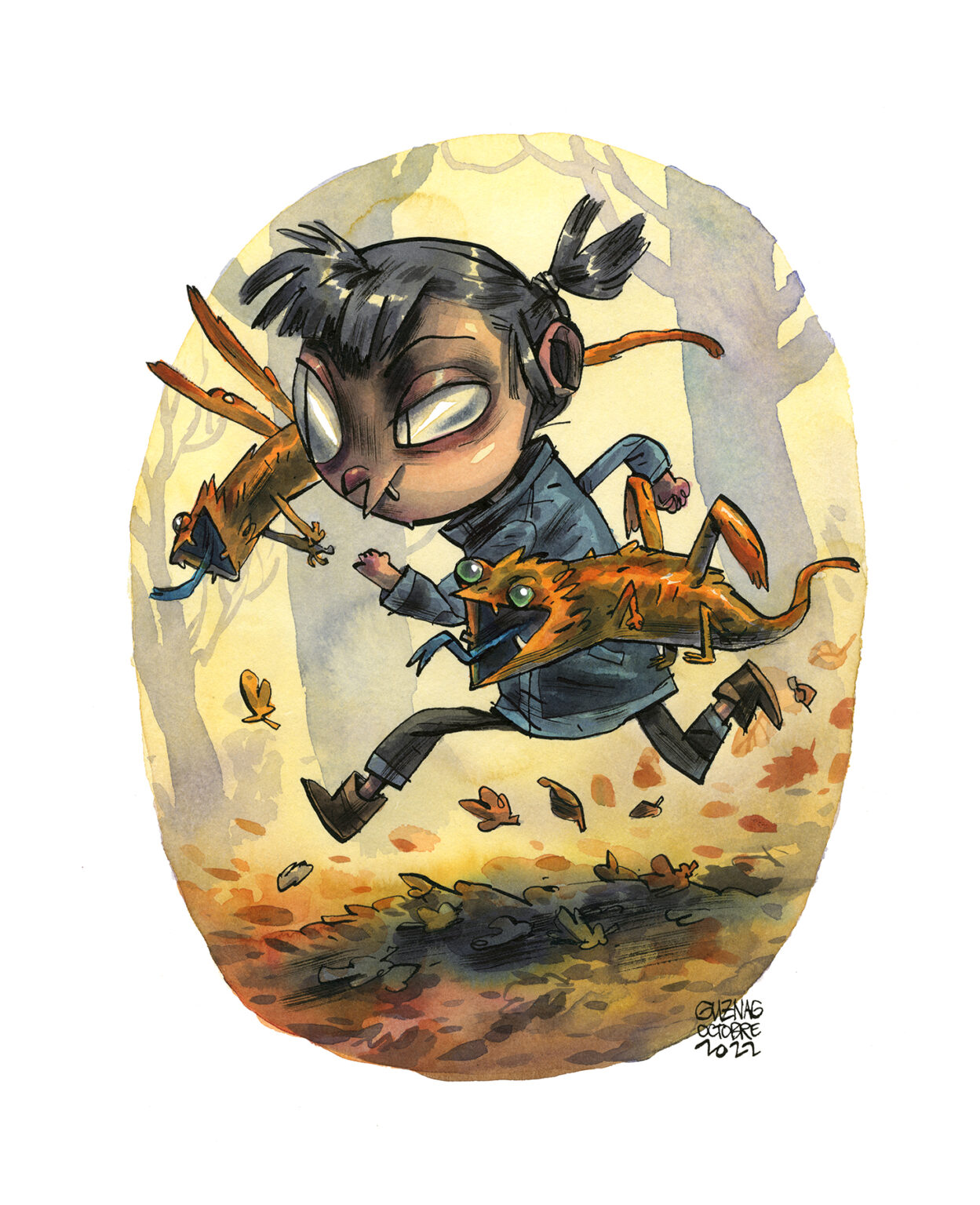 Guznag Copyright Original Course Automne drawing by guznag