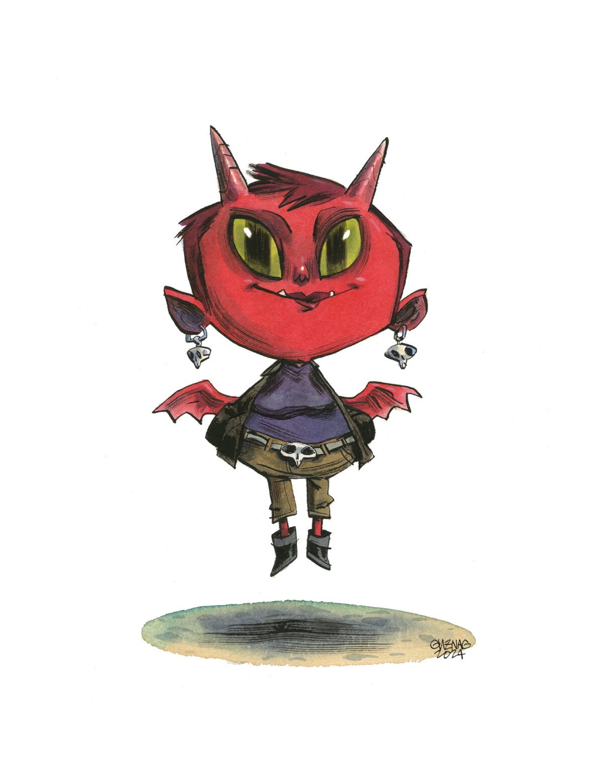 Guznag Copyright Original Demon Roberta drawing by guznag