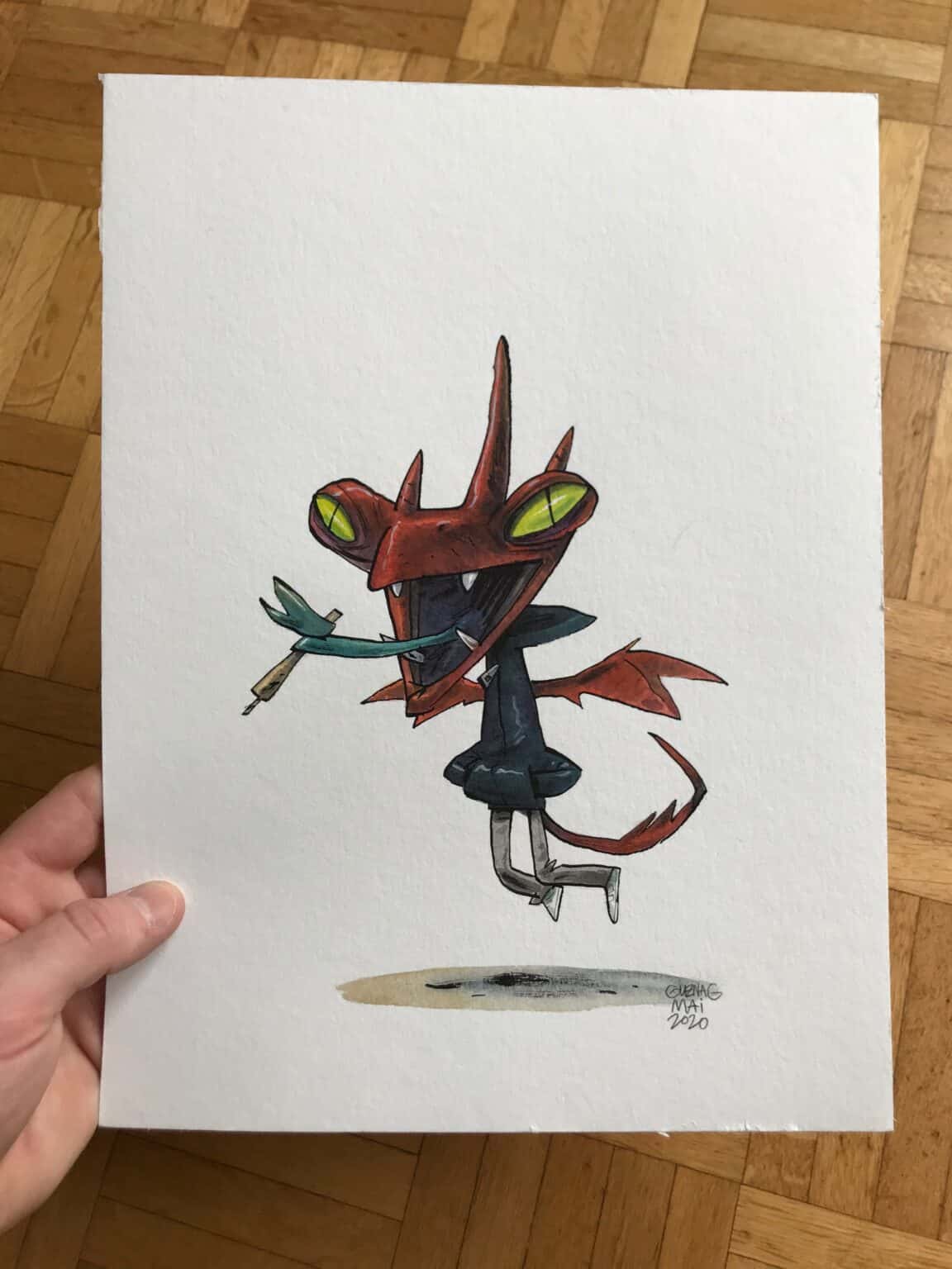 Guznag Copyright Original Demon Rouge Photo drawing by guznag