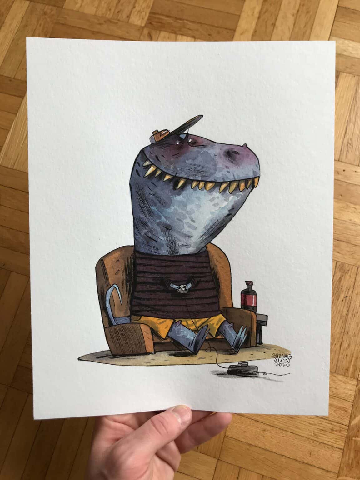 Guznag Copyright Original Dino T Rex Photo drawing by guznag