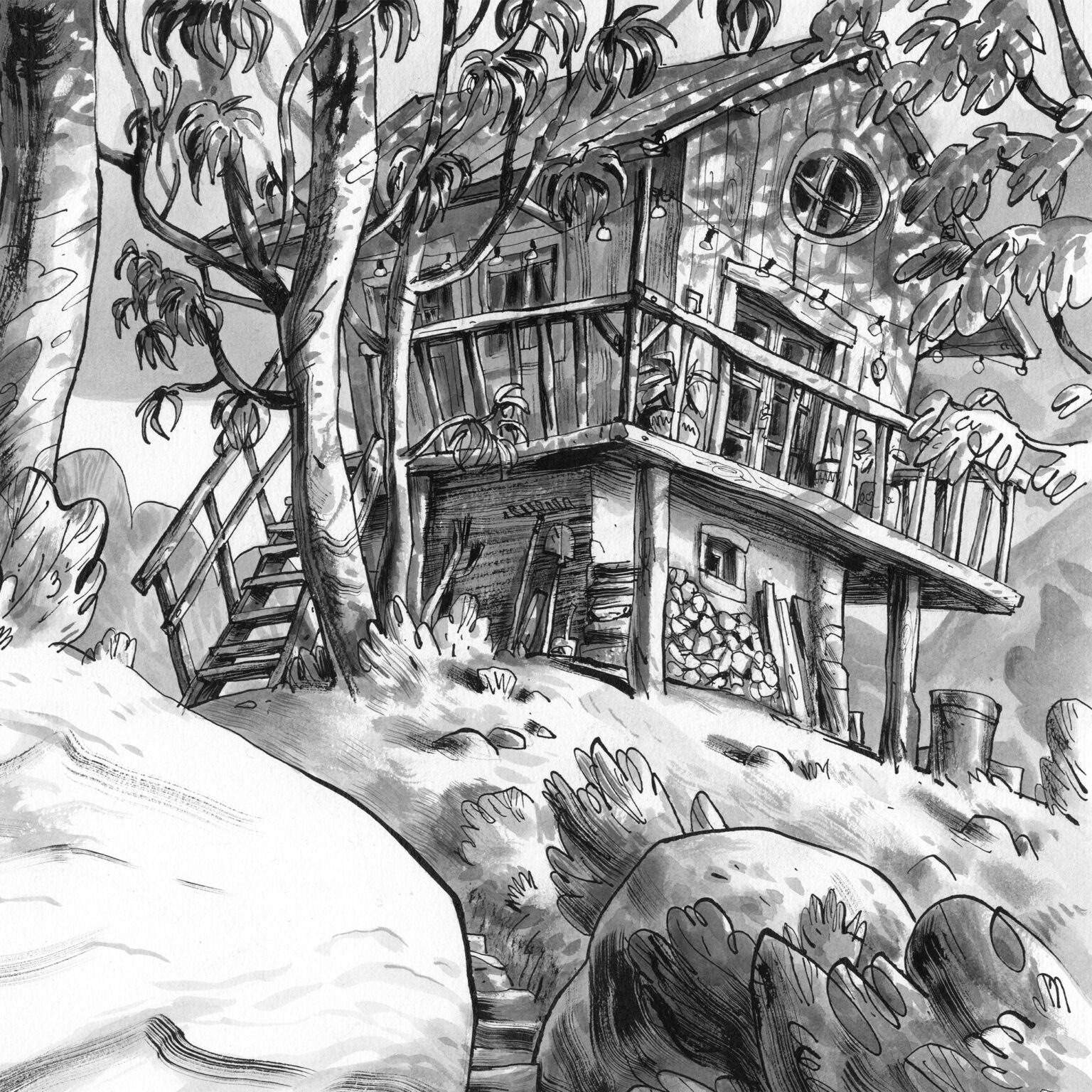 Guznag Copyright Original Enfin Seuls Zoom2 drawing by guznag