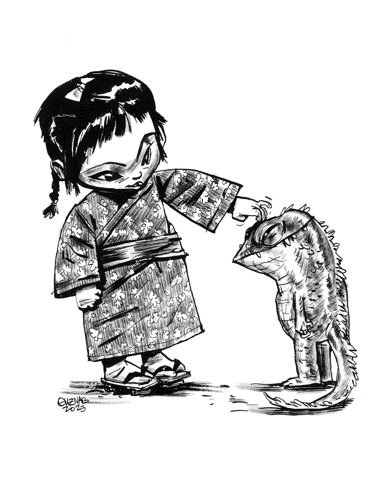 Guznag Copyright Original Gratte Gratte drawing by guznag