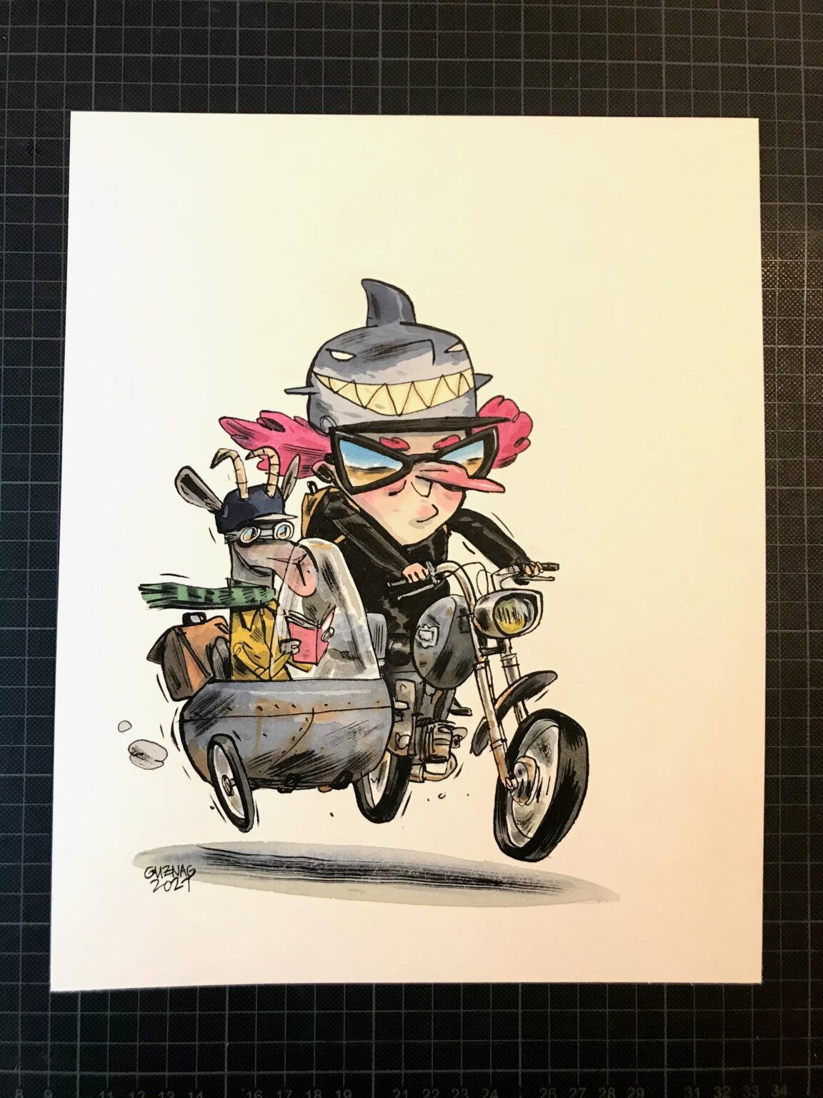 Guznag Copyright Original Perso1 Sidecar Photo drawing by guznag
