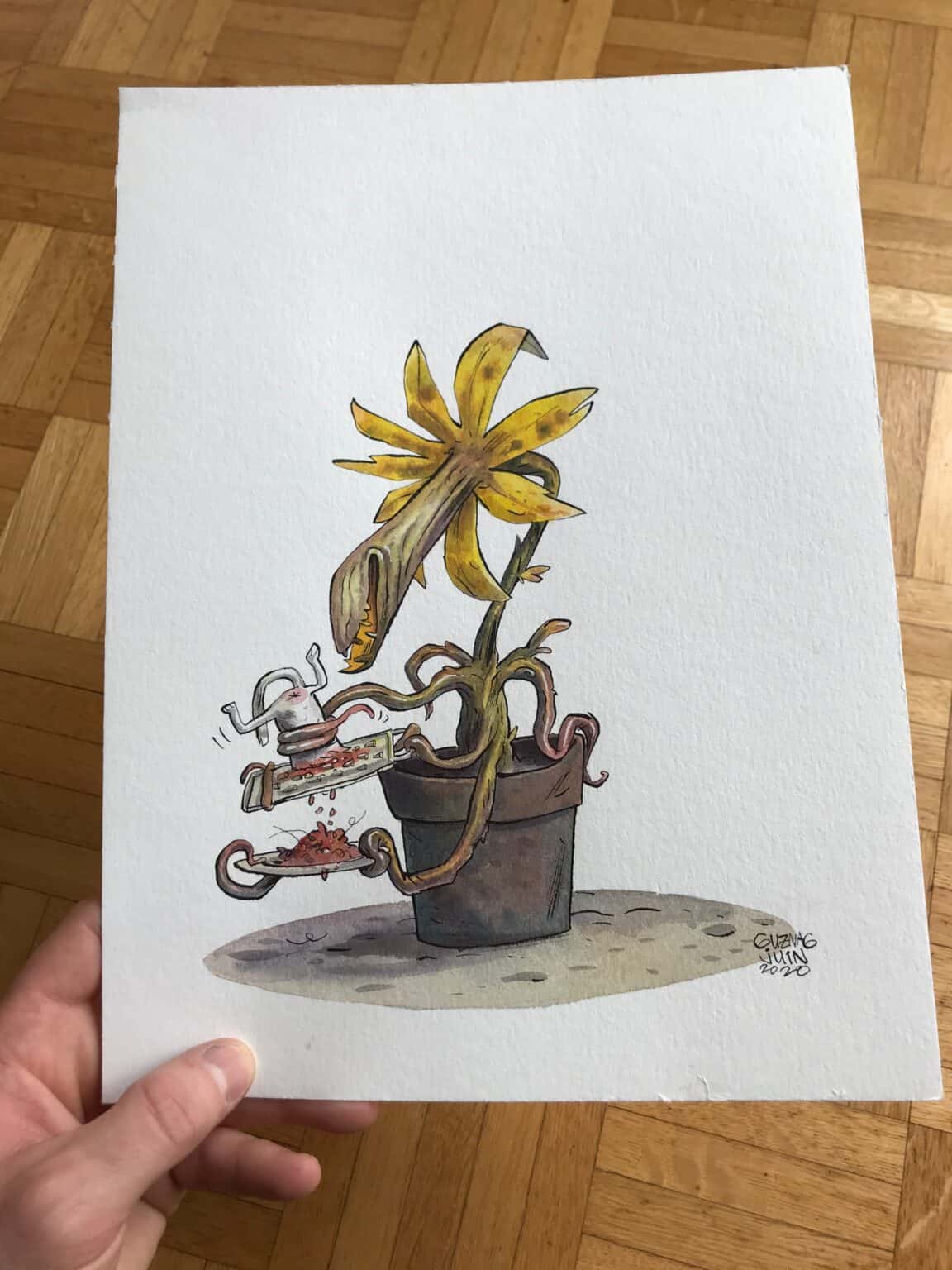Guznag Copyright Original Plante Carnivore Photo drawing by guznag