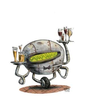 Guznag Copyright Original Robot3 drawing by guznag