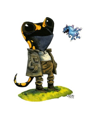 Guznag Copyright Original Salamandro drawing by guznag