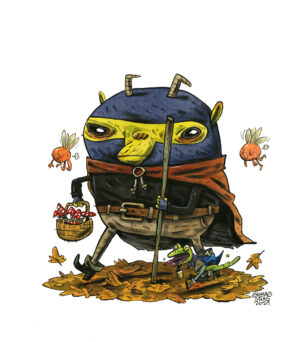 Guznag Copyright Original Sorcier Champignons drawing by guznag