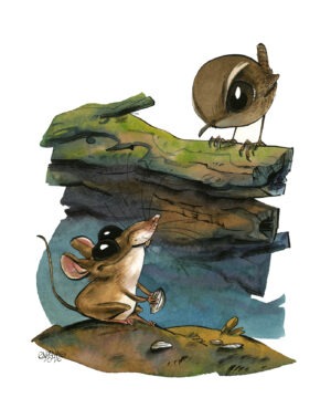 Guznag Copyright Original Troglodyte Et Bruno Le Mulot drawing by guznag