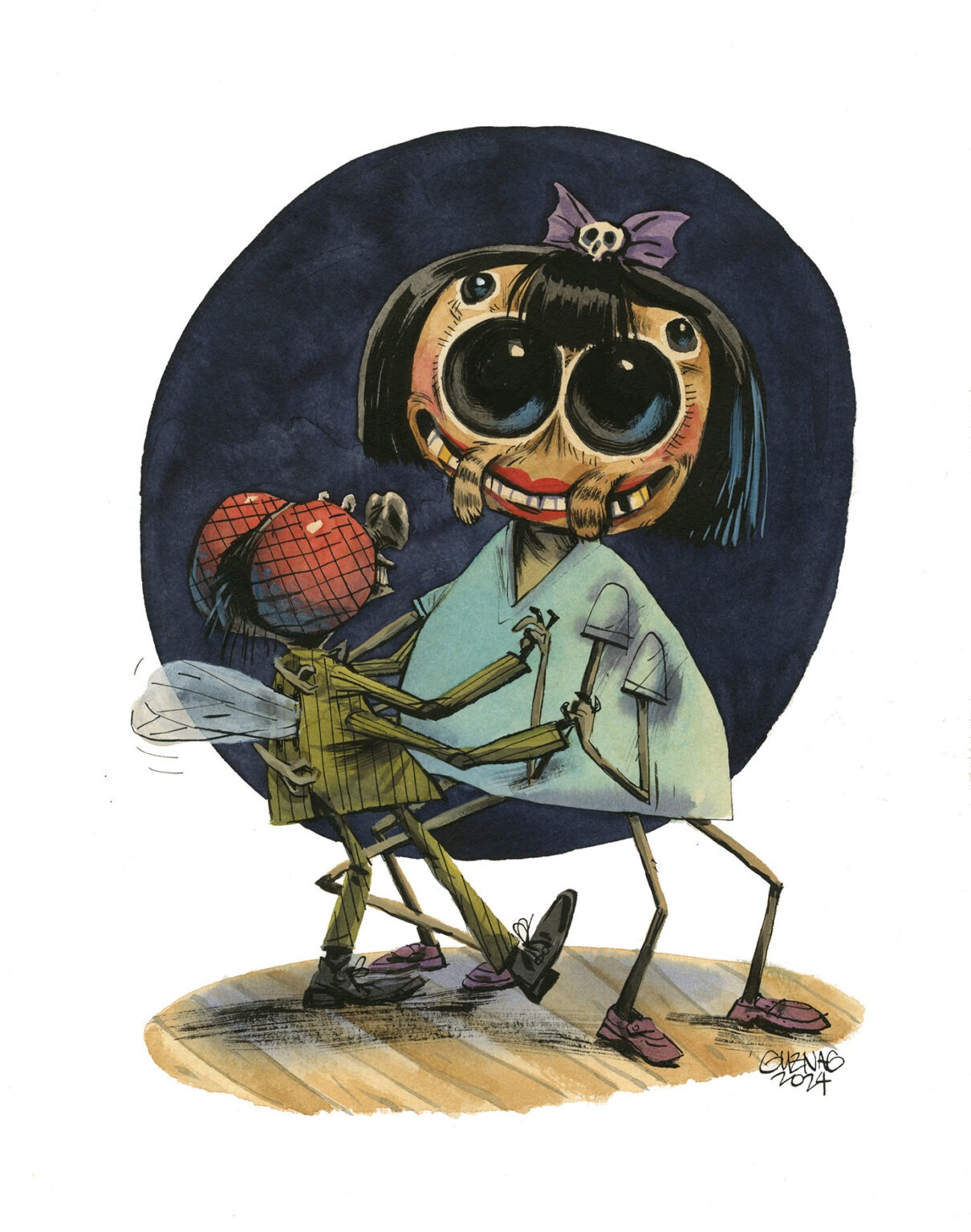 Guznag Copyright Original Une Fille Pas Comme Les Autres drawing by guznag