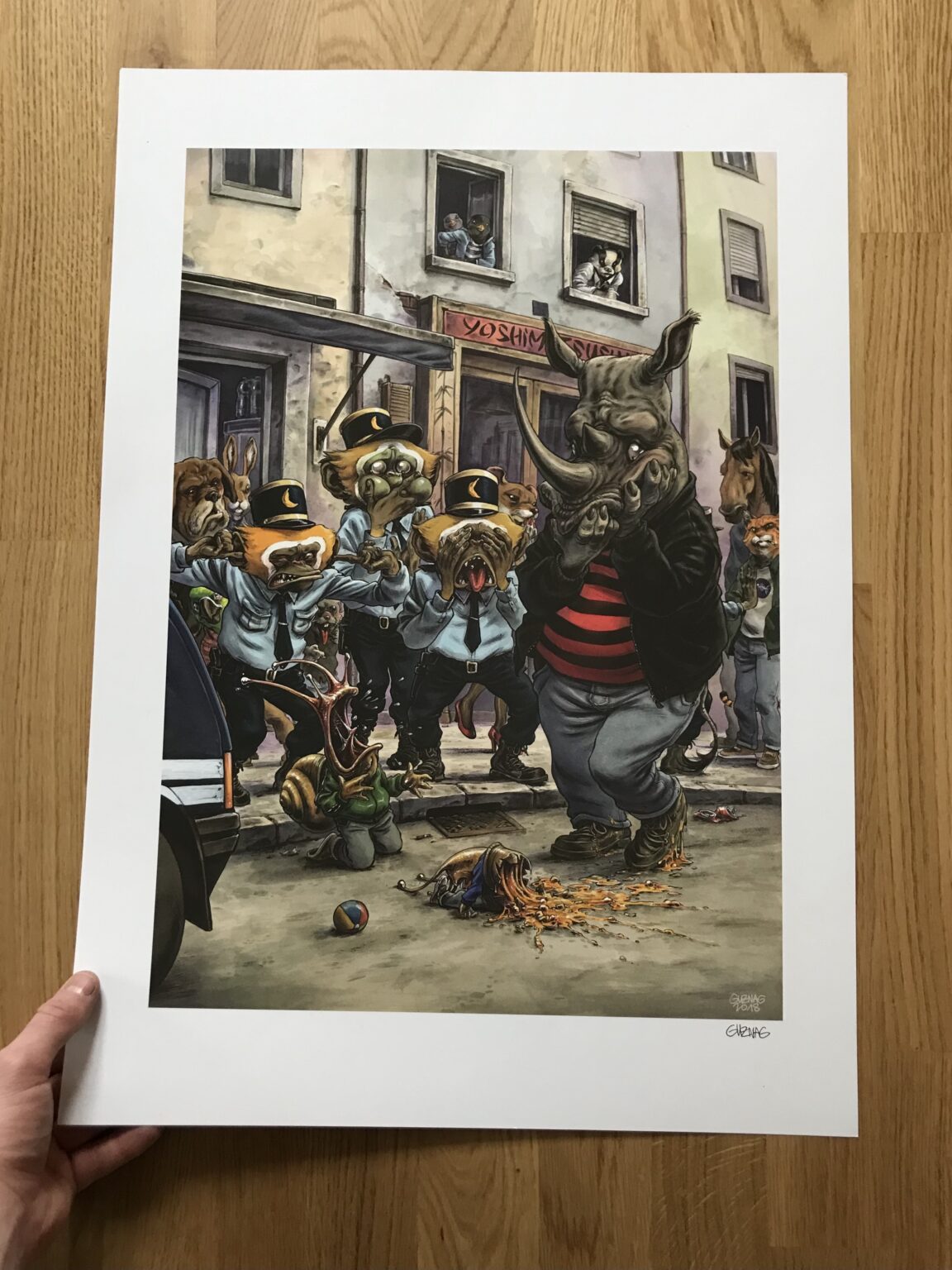 Guznag Copyright Print Accident Photo drawing by guznag